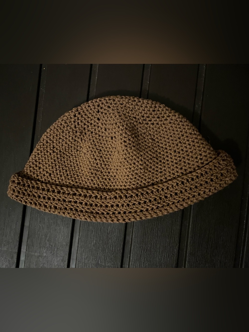 Brown Crochet Handmade Beanie Hat Men’s Or Women’s Large Adult